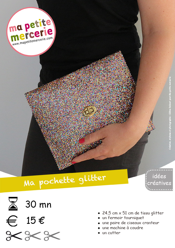 fiche technique pochette glitter