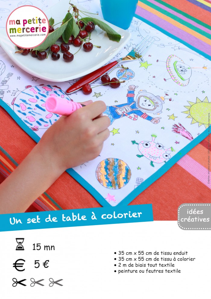 fiche set de table à colorier