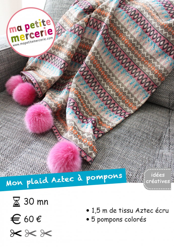 plaid pompons fiche