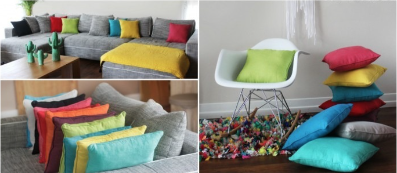 projet coussin à coudre en lin