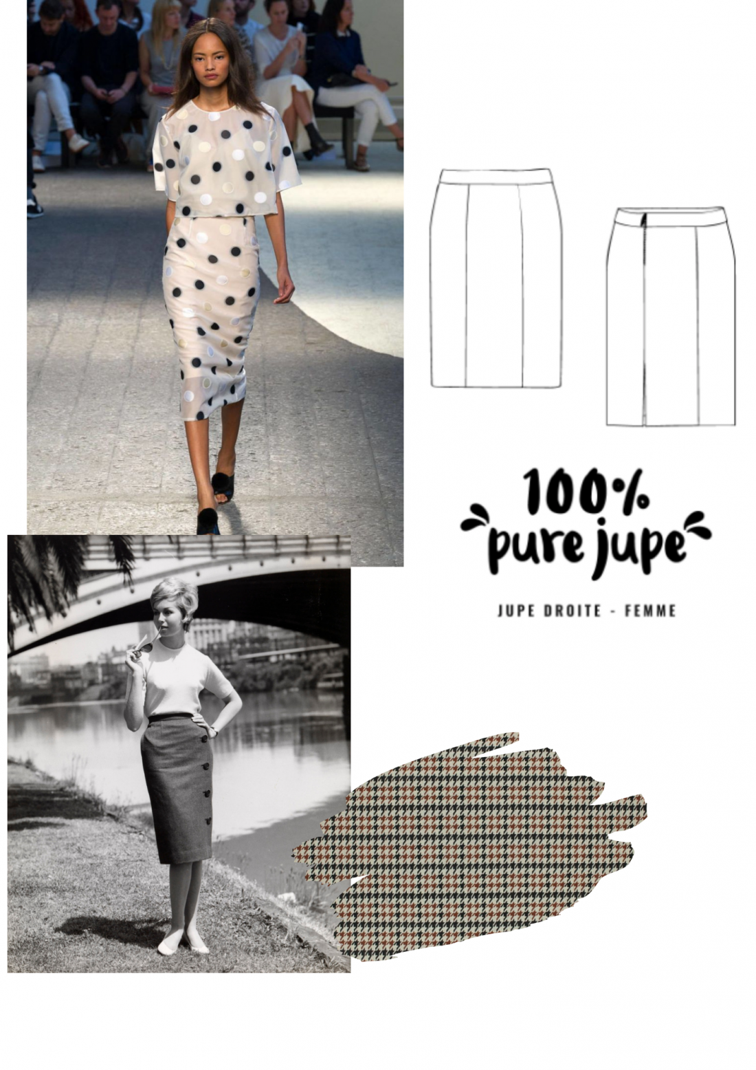 Moodboard patron jupe crayon 100% pur jupe
