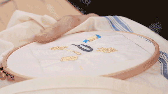Tuto broderie chandeleur - Le passé plat empiétant