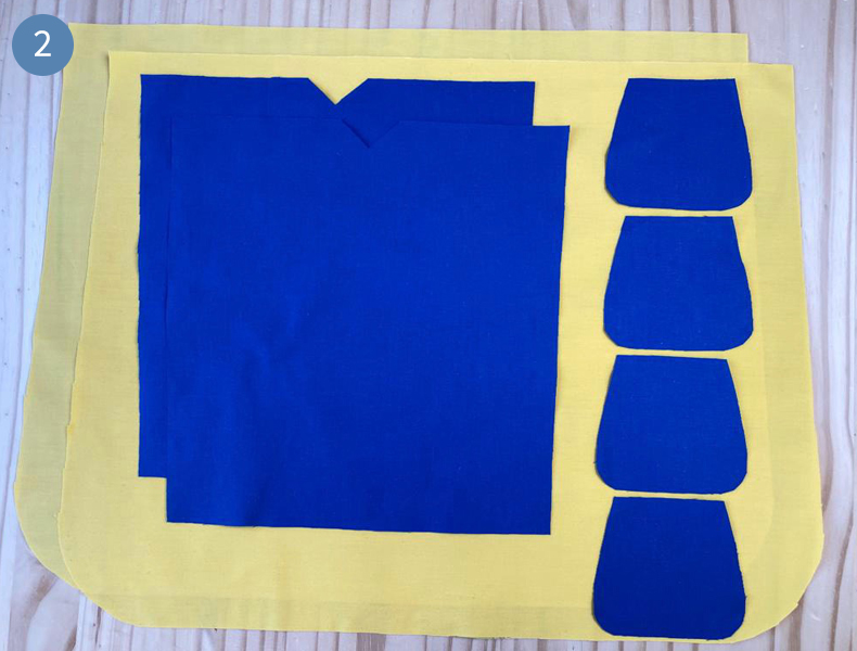 pièces pour coudre le tablier de Blanche-Neige