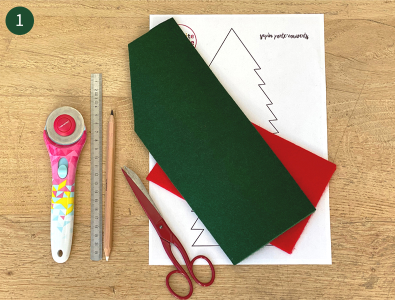 matériel nécessaire pour le tuto porte couvert noel