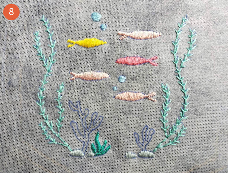 Broderie poisson : Motif broderie tuto poisson d'avril