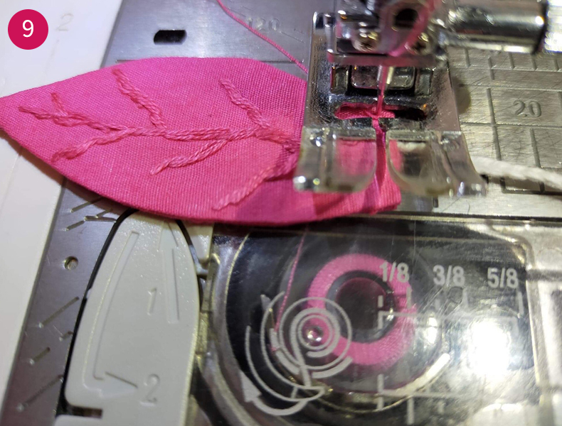 Tuto Sachet de thé broderie feuille