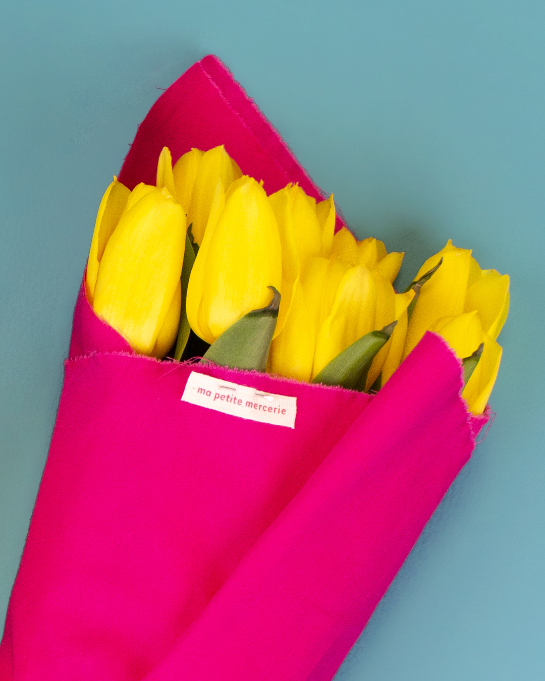 tuto emballage bouquet de fleurs tissu