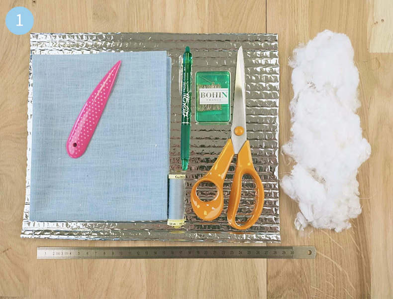 matériel nécessaire pour tuto doudou d'éveil étoile de mer