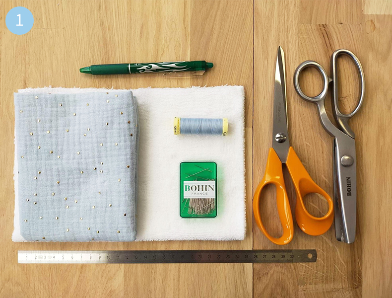 Matériel nécessaire tuto lingette lavable pour bébé