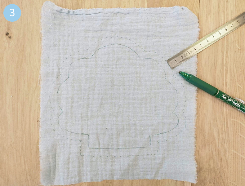 dessin gabarit tuto lingette bébé