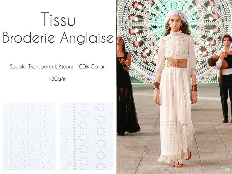 Sur les defiles le tissu broderie anglaise sur les defiles