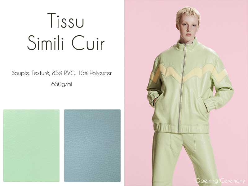 Sur les defiles le simili cuir