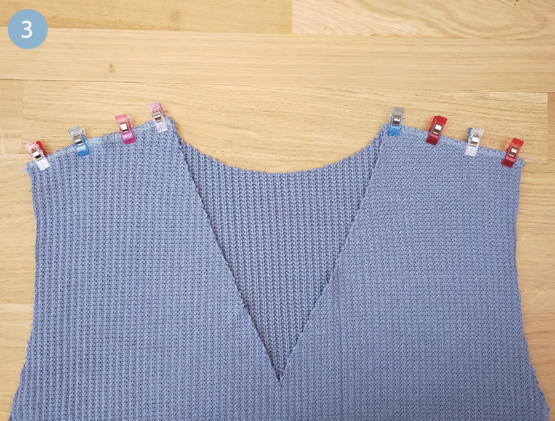 assemblage dos et devant tuto pull sans manche