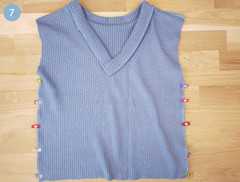assemblage côtés tuto pull sans manche