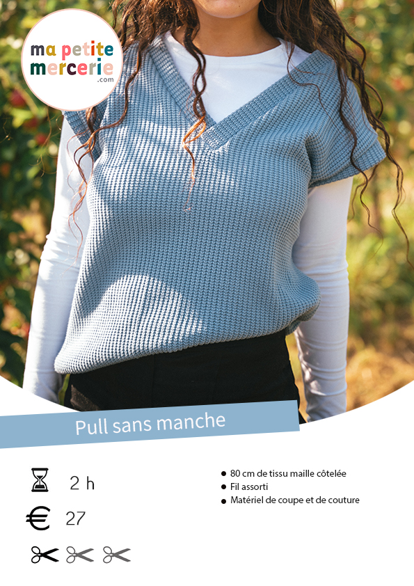 patron pull sans manche femme gratuit