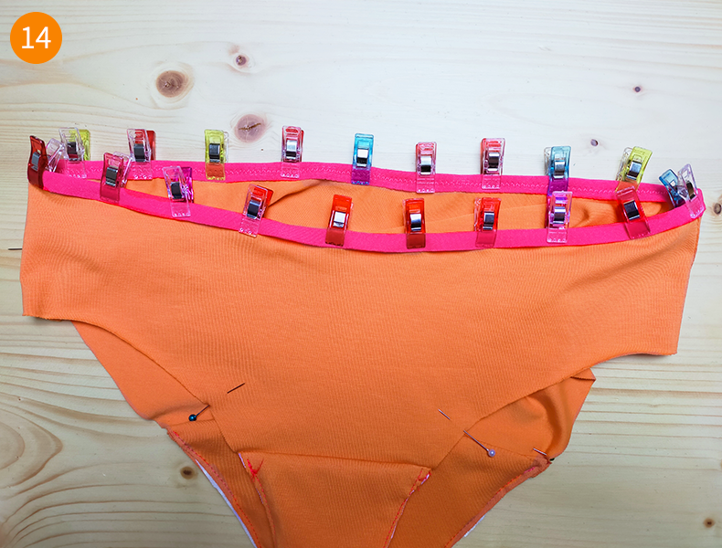 tuto culotte menstruelle : poser un biais élastique
