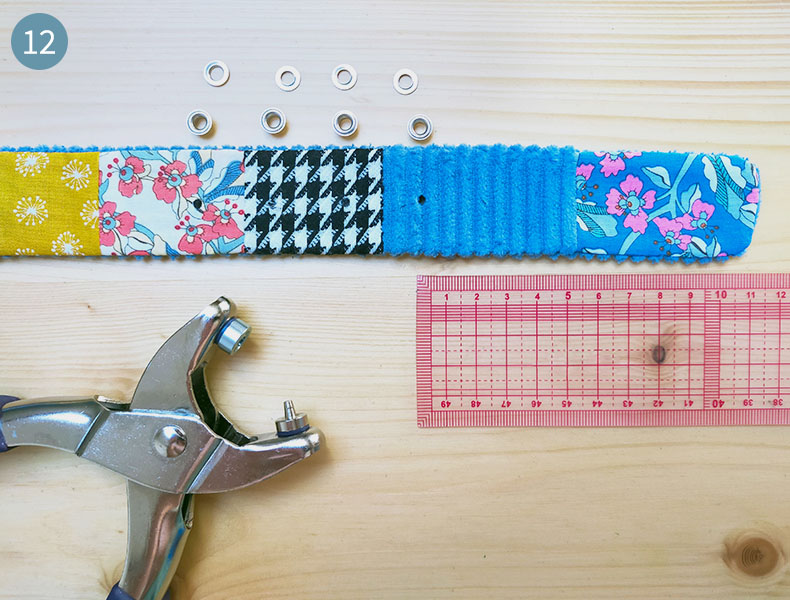 Tuto patchwork : Pose des oeillets tuto ceinture
