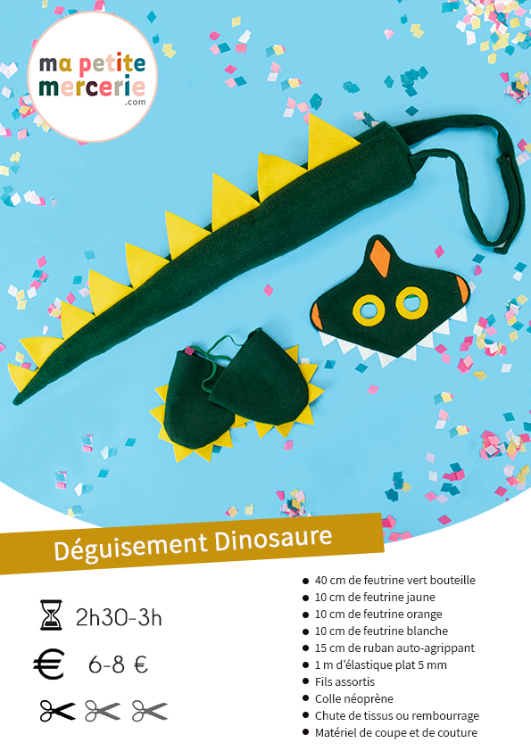 Tuto gratuit déguisement dinosaure pour enfant