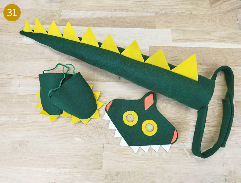 tuto gratuit déguisement dinosaure enfant - fin !