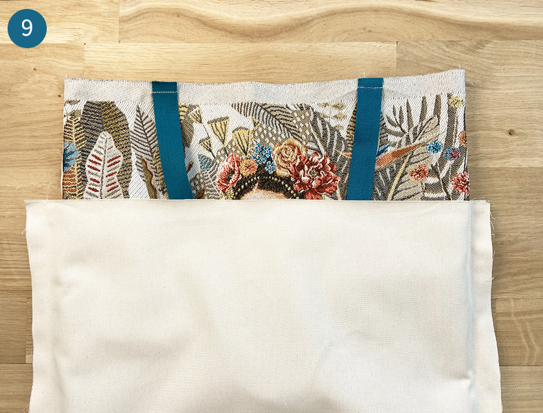 sac doublé avec tissu jacquard gratuit - Etape 9