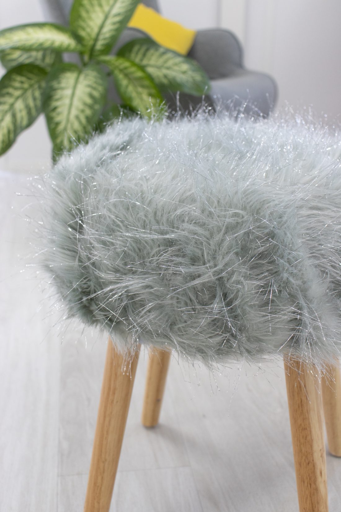 Tuto housse tabouret rond fourrure