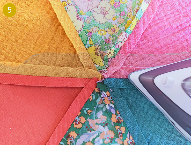 Coussin Patchwork Tuto étape 2 fin de l'assemblage d'assises