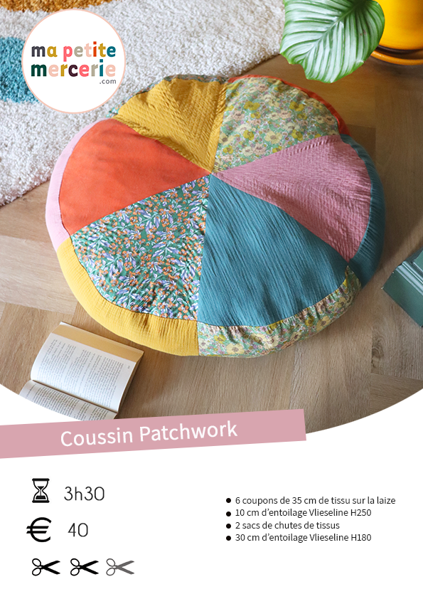 Coussin Patchwork Tuto matériel à avoir