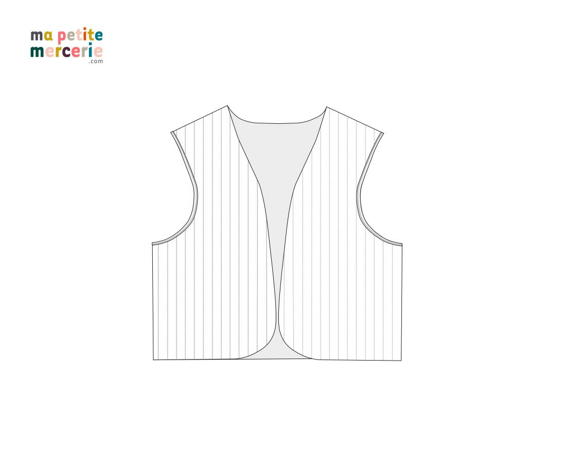 Patron gratuit gilet matelassé Paola 36-48
