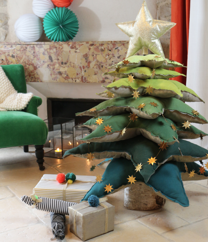 sapin de noel en tissu