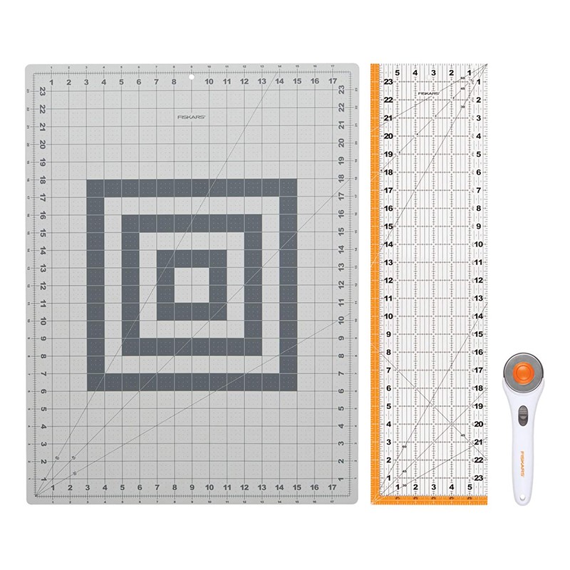 kit démarrage tapis de découpe et cutter rotatif et règle de couture