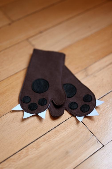Gants de déguisement d'ourson pour enfant