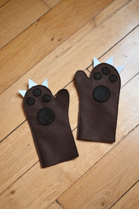 Gants de déguisement d'ourson pour enfant 2
