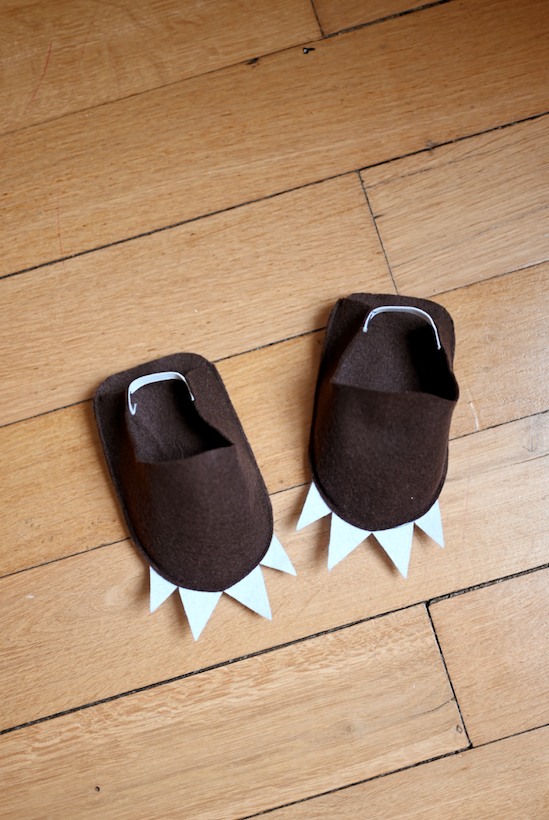 Chaussons du déguisement ourson pour enfant